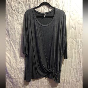Charcoal Knotted Front Tunic